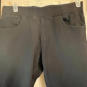 Hybrid Co Womans Jeans 14 XL Short Black Elastic Waist